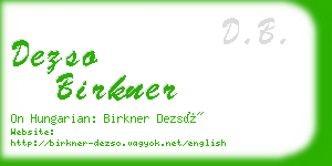 dezso birkner business card